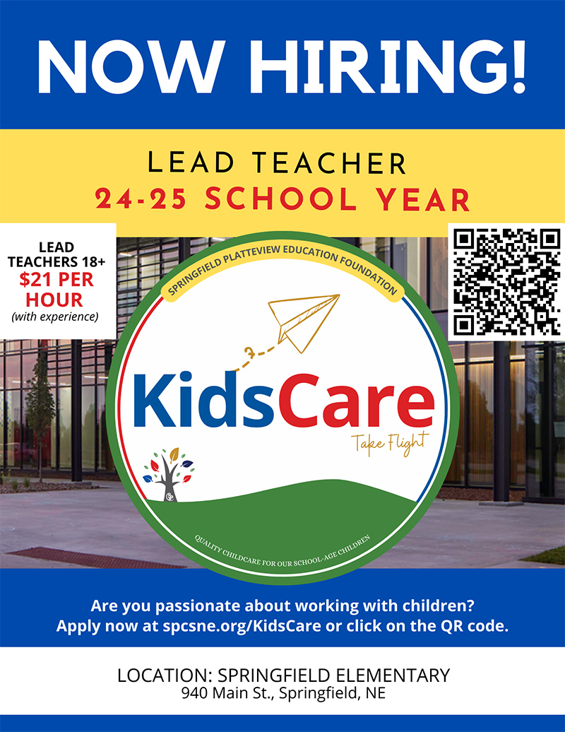Now hiring lead teacher 24-25 school year flyer
