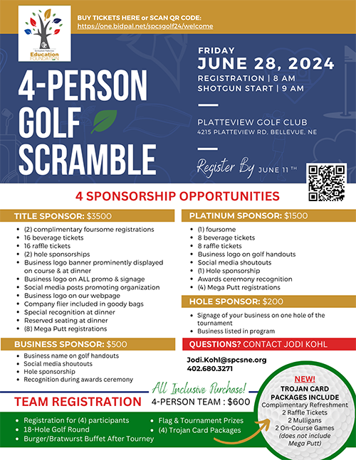 SPCS Foundation four-person golf scramble flyer