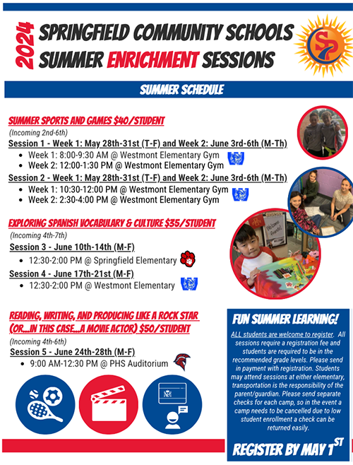 2024 SPCS Summer Enrichment flyer