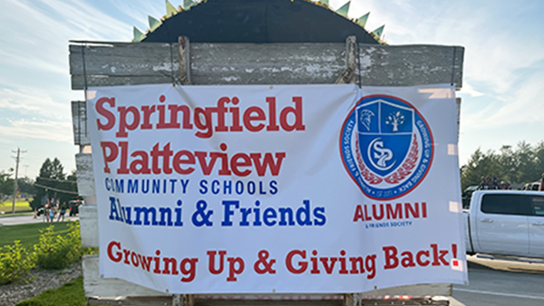 Springfield Platteview Community Schools Alumni & Friends Growing up & Giving Back banner